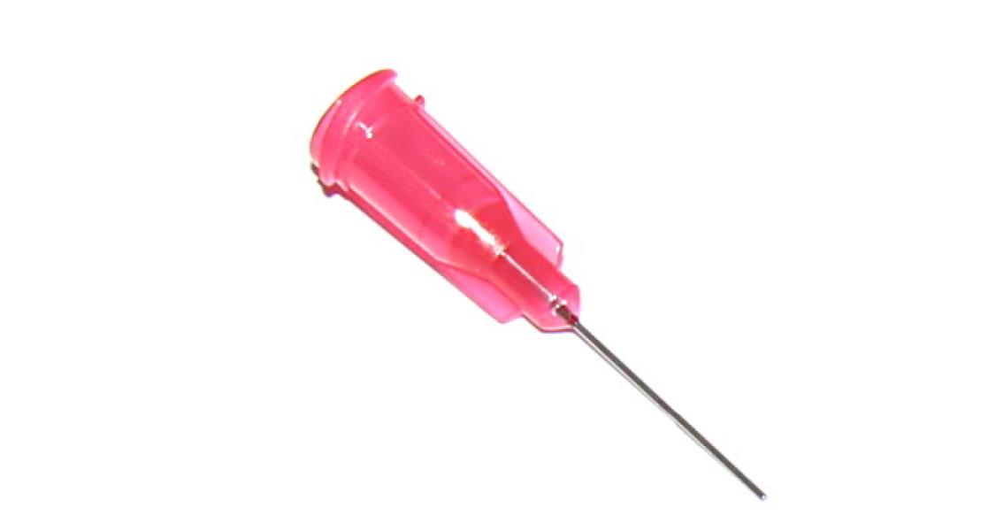 Przyklejane igły dozujące z kaniulą ze stali nierdzewnej 25,4mm czerwone 25G 1szt