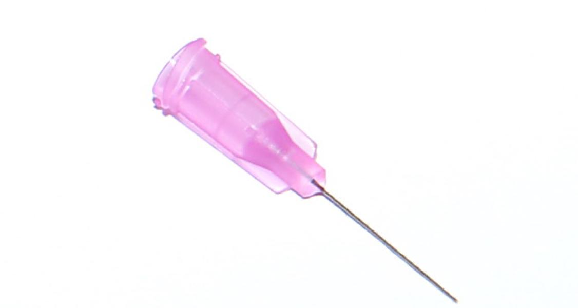 Przyklejone igły dozujące z kaniulą ze stali nierdzewnej 25,4 mm jasnofioletowe 30G 1szt