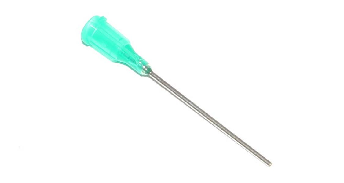 Przyklejone igły dozujące z kaniulą ze stali nierdzewnej 38,1mm zielone 18G 1szt