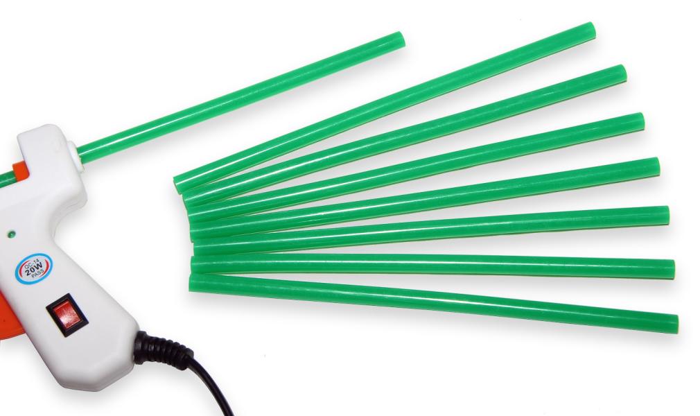 Sztyft do pistoletu do topienia w kolorze zielonym o średnicy 7,5 mm 110 sztuk (1 kg)