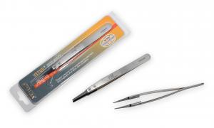 Antystatyczna pęseta ze stali nierdzewnej VETUS ESD-249 z końcówką z PPS