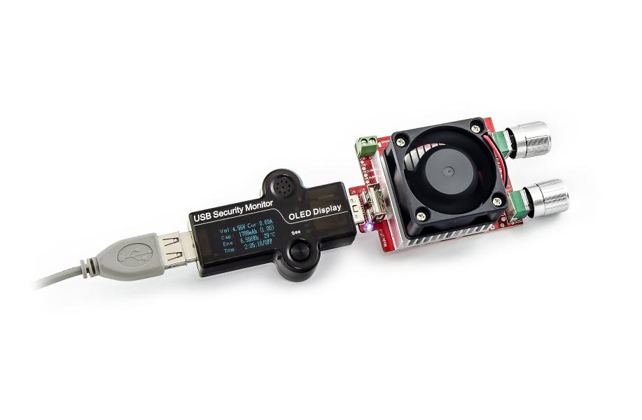 Tester USB z obciążeniem elektronicznym 35W, zestaw