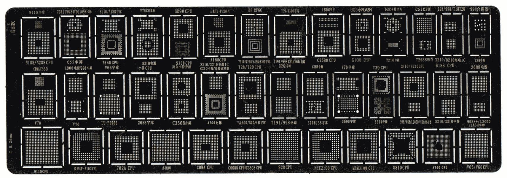 BGA Circuit Reflow Template Type D
