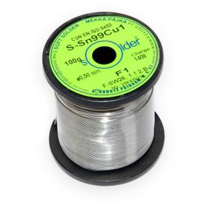 Bezołowiowy lut rurkowy S-Sn99Cu1 o średnicy 0,5 mm