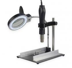 Uchwyt na płytkę drukowaną z lampą LED, szkłem powiększającym i stojakiem YIHUA 628TD