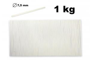 Białe sztyfty termotopliwe do pistoletu do klejenia o średnicy 7,5 mm 1 kg