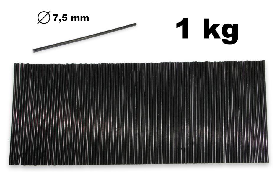 Czarne wkłady topliwe do pistoletu do kleju o średnicy 7,5 mm 1 kg