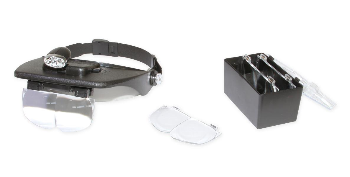 Lupa czołowa z podświetleniem i wymiennymi soczewkami