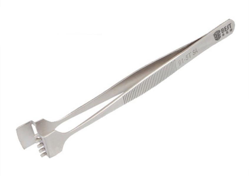 Pęseta ze stali nierdzewnej z zębami do płyt BEST BST-91-5T