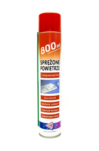 Sprężone powietrze w sprayu 800 ml do czyszczenia elektroniki