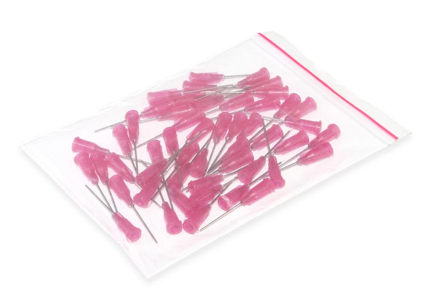 Igły dozujące ze stali nierdzewnej z włożoną rurką teflonową 25,4mm 25G 50szt