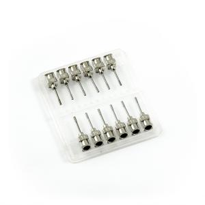 Płaskie igły dozujące ze stali nierdzewnej 19G 0,5" zestaw 12 szt