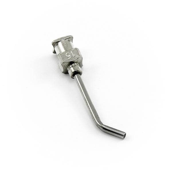 Igła dozująca ze stali nierdzewnej zakrzywiona pod kątem 45° 15G 1"