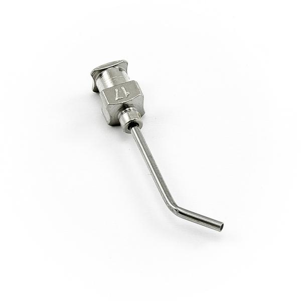 Igła dozująca ze stali nierdzewnej zakrzywiona pod kątem 45° 17G 1"