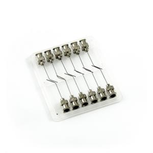 Zakrzywione pod kątem 45° igły dozujące ze stali nierdzewnej 25G 1" zestaw 12szt