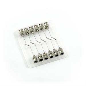 Zakrzywione pod kątem 45° igły dozujące ze stali nierdzewnej 27G 1" zestaw 12 szt