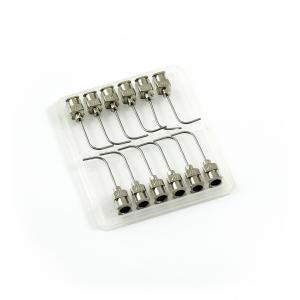 Prostokątne igły dozujące 90° ze stali nierdzewnej 20G 1" zestaw 12 szt