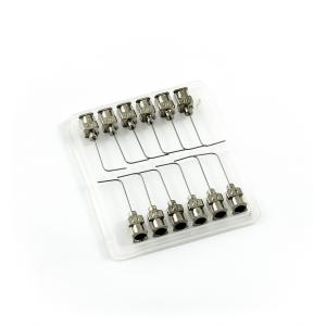 Prostokątne igły dozujące 90° ze stali nierdzewnej 25G 1" zestaw 12 szt