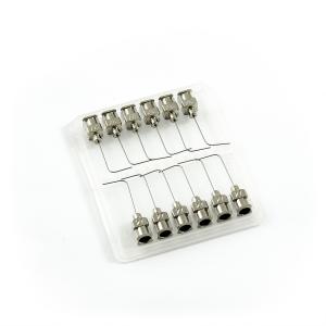 Prostokątne igły dozujące 90° ze stali nierdzewnej 27G 1" zestaw 12 szt