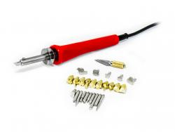 Lutownica do drewna, skóry i korka 30 W, 26 grotów