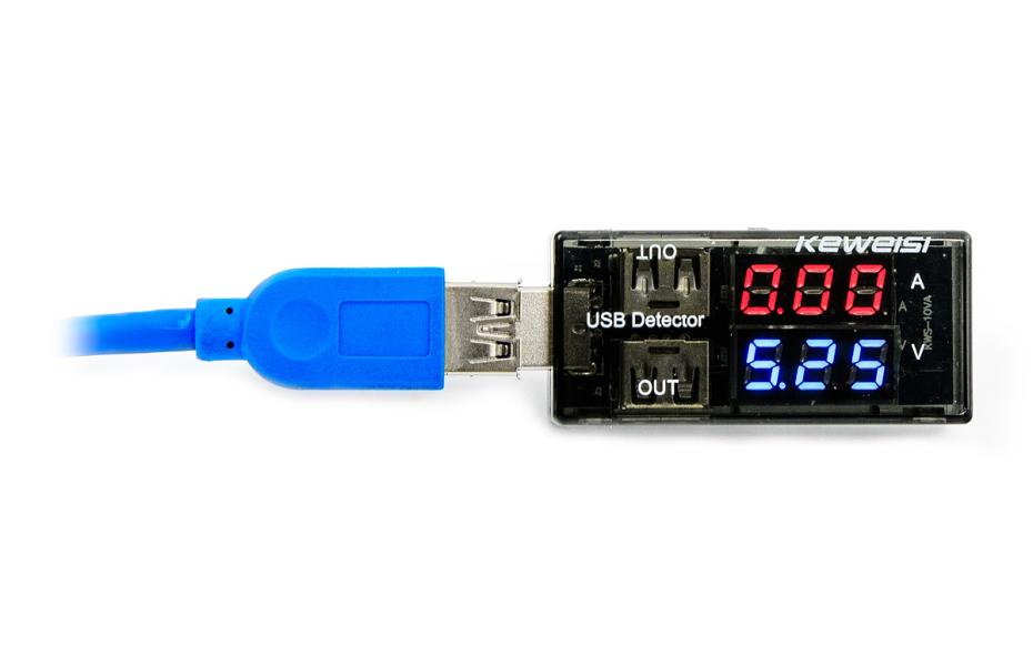 Tester USB do pomiaru napięcia i natężenia portu USB oraz spadków i strat kabla USB