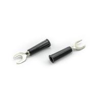 Reduktor bananowy - widelec kablowy czarny 6mm