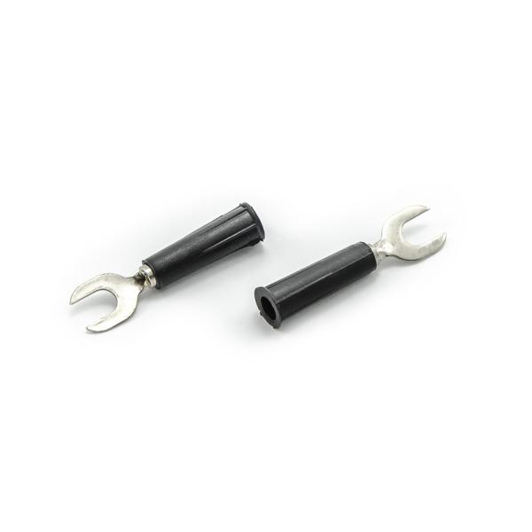 Reduktor bananowy - widelec kablowy czarny 6mm