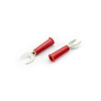 Reduktor bananowy - widełki kablowe czerwone 8mm