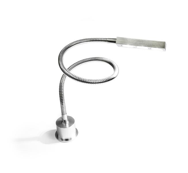 Lampa serwisowa LED na gęsiej szyi do montażu, bez podstawy, 3x LED, cała metalowa