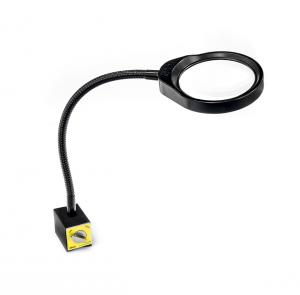 Lampa LED z lupą PDOK PD-032B 8 dioptrii 3-krotne powiększenie z podstawą magnetyczną