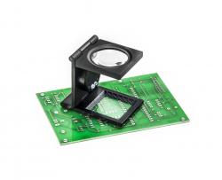 Lupa serwisowa ze skalą i podświetleniem LED, całkowicie metalowa, 15 dioptrii, 5-krotne powiększenie