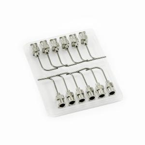 Prostokątne igły dozujące 90° ze stali nierdzewnej 19G 1" zestaw 12 szt