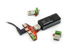 Tester USB z reduktorami Lightning, USB-C, mini i micro USB, 3-30V, 0-5A