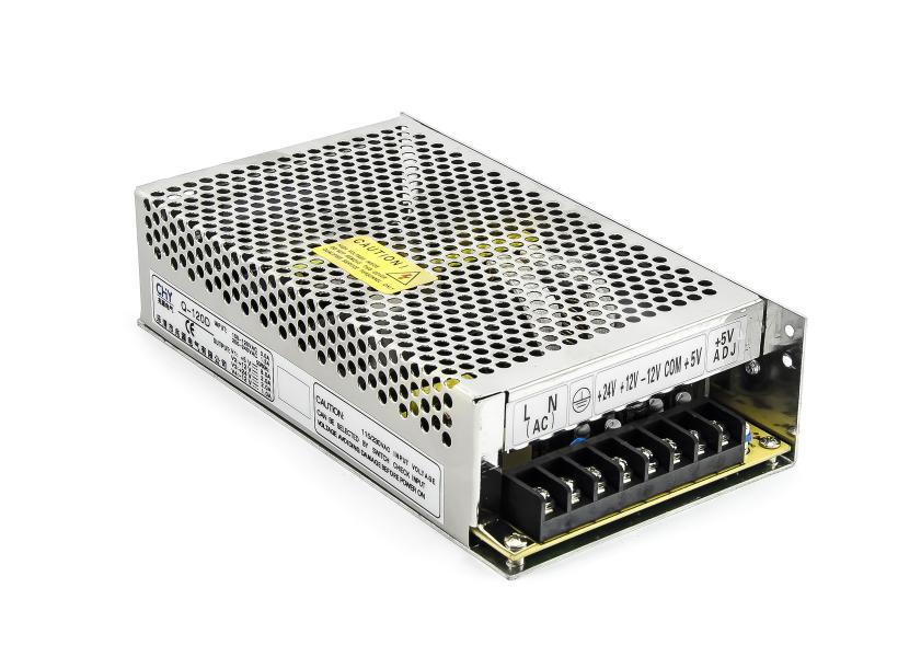Czterokanałowy zasilacz Q-120D 5V 8A, +12V 2A, -12V 1A, 24V 2A, 120W