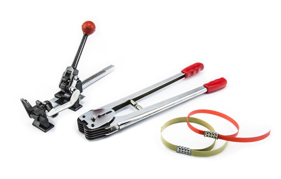 Napinacz ręczny do taśm PP, PES, PET 12-16mm i szczypce do zaciskania w zestawie