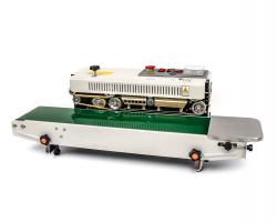 Zgrzewarka do folii ciągłej z przenośnikiem taśmowym i nadrukiem daty ważności DBF-770