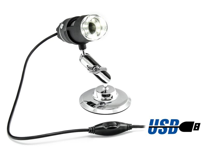 Przenośny mikroskop USB do pomiarów mikroskopowych, 2 MPx, 500-krotny zoom