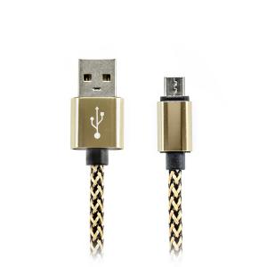 Kabel micro USB - USB 2.0, aluminiowy, w oplocie, różne kolory, 2 m