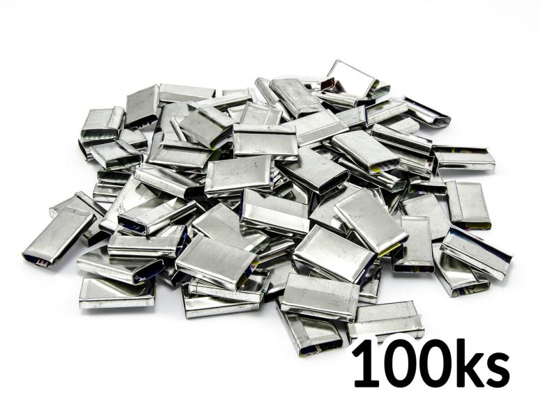 Spinki do blachy do spinania taśm PP i PET do 16mm 100szt