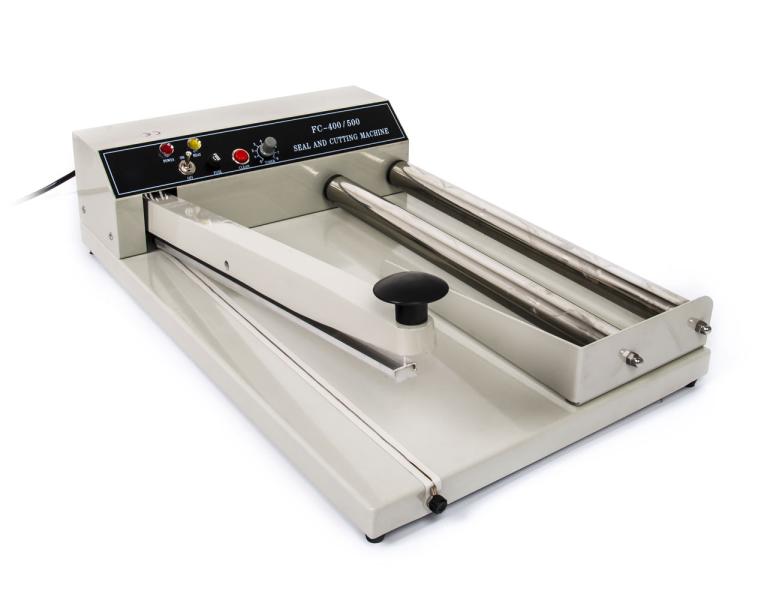 Półautomatyczna zgrzewarka do folii z odwijakiem i owijarką FC-400 400mm