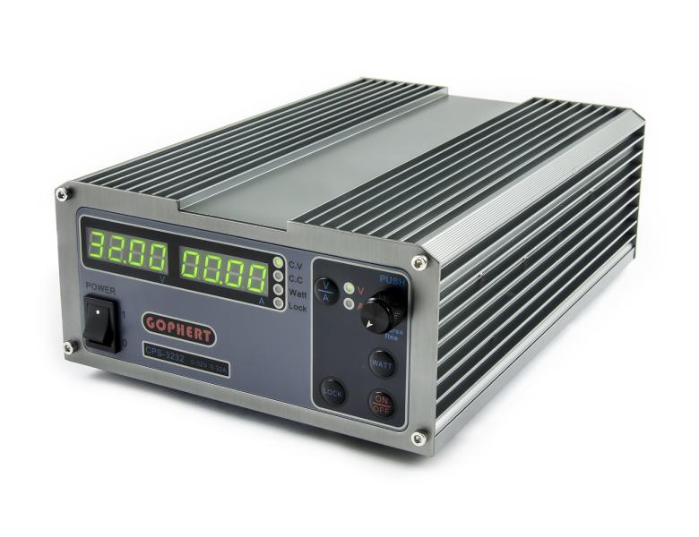 Impulsowy zasilacz laboratoryjny Gophert CPS-3232 0-32V/32A z watomierzem