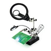 Uchwyt na trzecią rękę z podwójną lupą, oświetleniem LED i podstawką do mikrolutowania