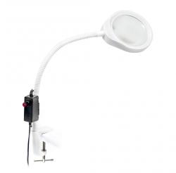 Elastyczna lampa serwisowa LED z lupą PDOK PD-032A 8 dioptrii 3x zoom biała