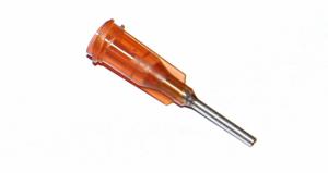 Przyklejone igły dozujące z kaniulą ze stali nierdzewnej 12,7mm pomarańczowo-żółte 15G 1szt