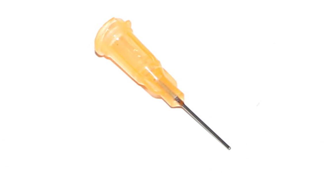 Przyklejone igły dozujące z kaniulą ze stali nierdzewnej 12,7 mm pomarańczowe 23G 1szt
