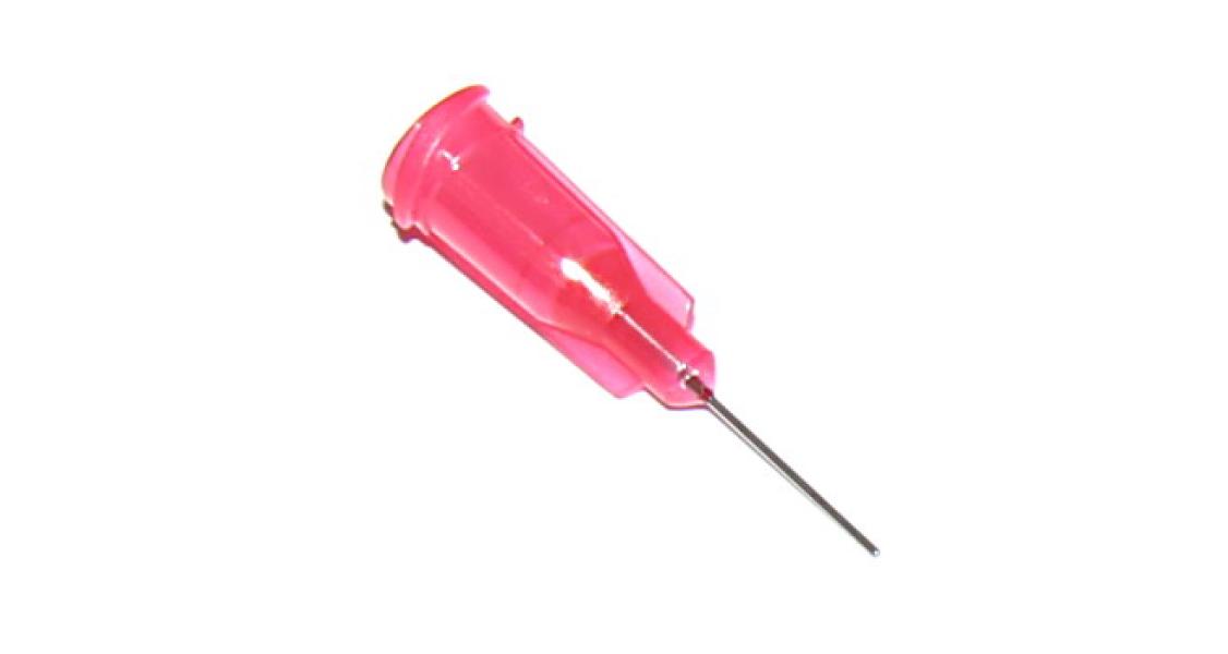 Przyklejone igły dozujące z kaniulą ze stali nierdzewnej 12,7mm czerwone 25G 1szt