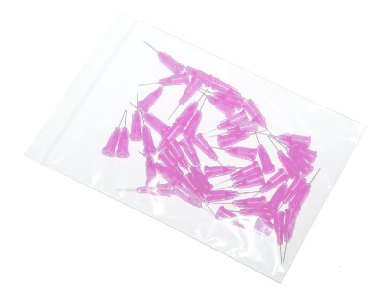 Przyklejane igły dozujące z kaniulą ze stali nierdzewnej 12,7mm jasnofioletowe 30G 50szt