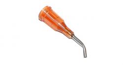 zakrzywione pod kątem 45° igły dozujące z kaniulą ze stali nierdzewnej pomarańczowo-żółte 15G 1szt