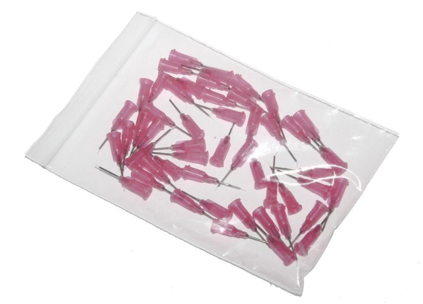 Igły dozujące ze stali nierdzewnej z włożoną rurką teflonową 25G 50szt