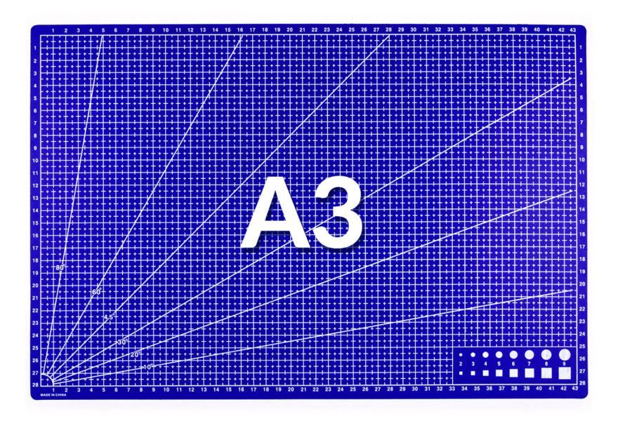 Mata do cięcia niebieska A3 45x30cm